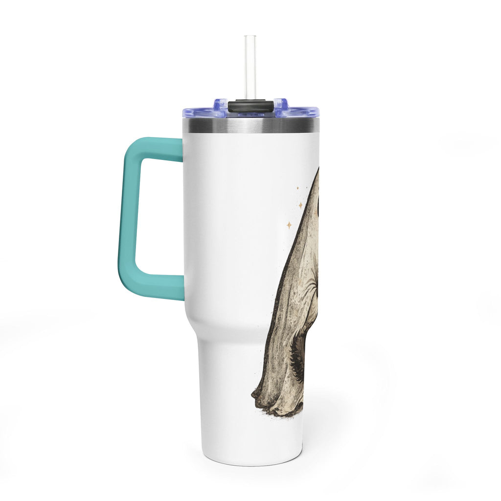 40oz Tumbler — Cute Ghost Hugging Black Cat Thermal Cup