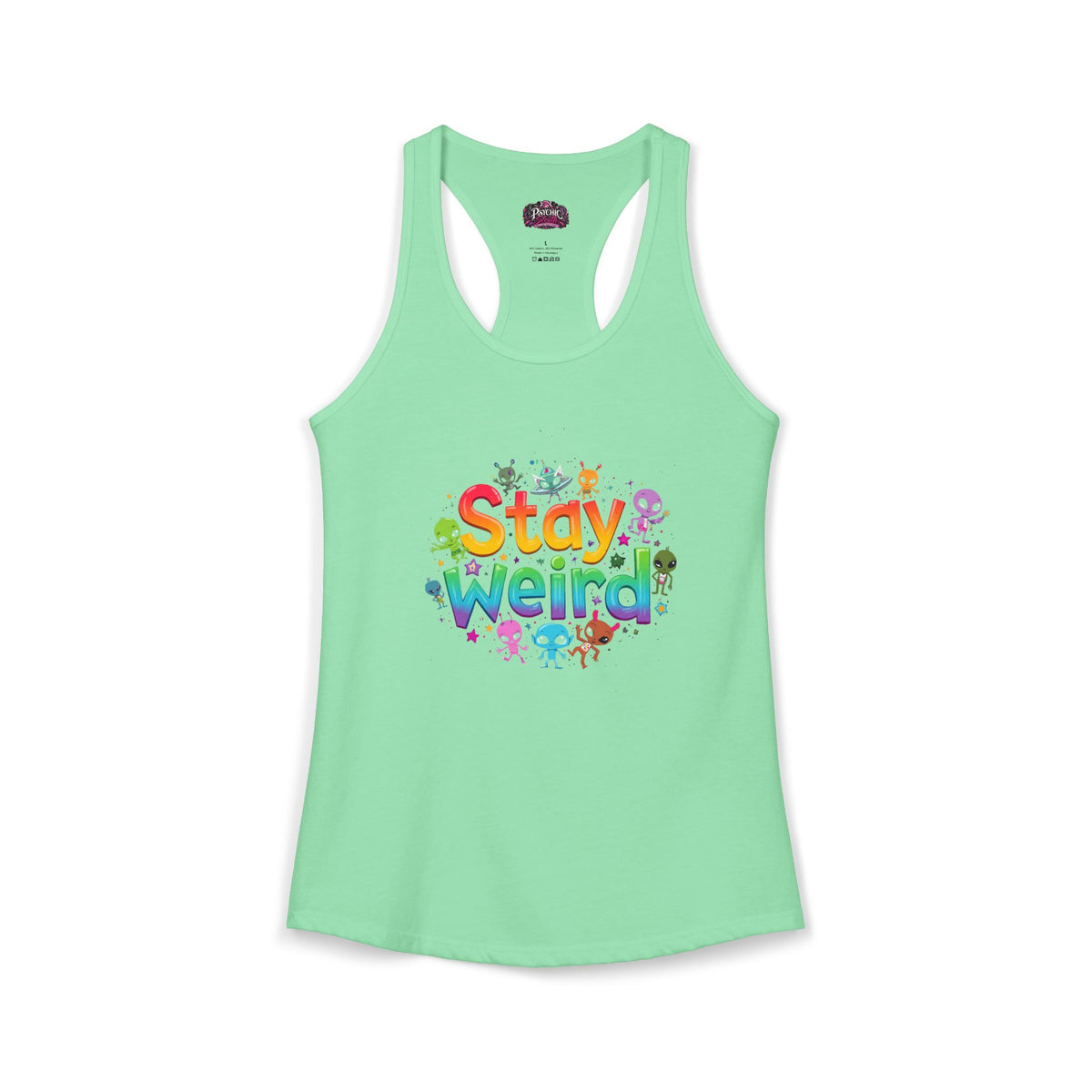 Stay weird Rainbow Alien Tank
