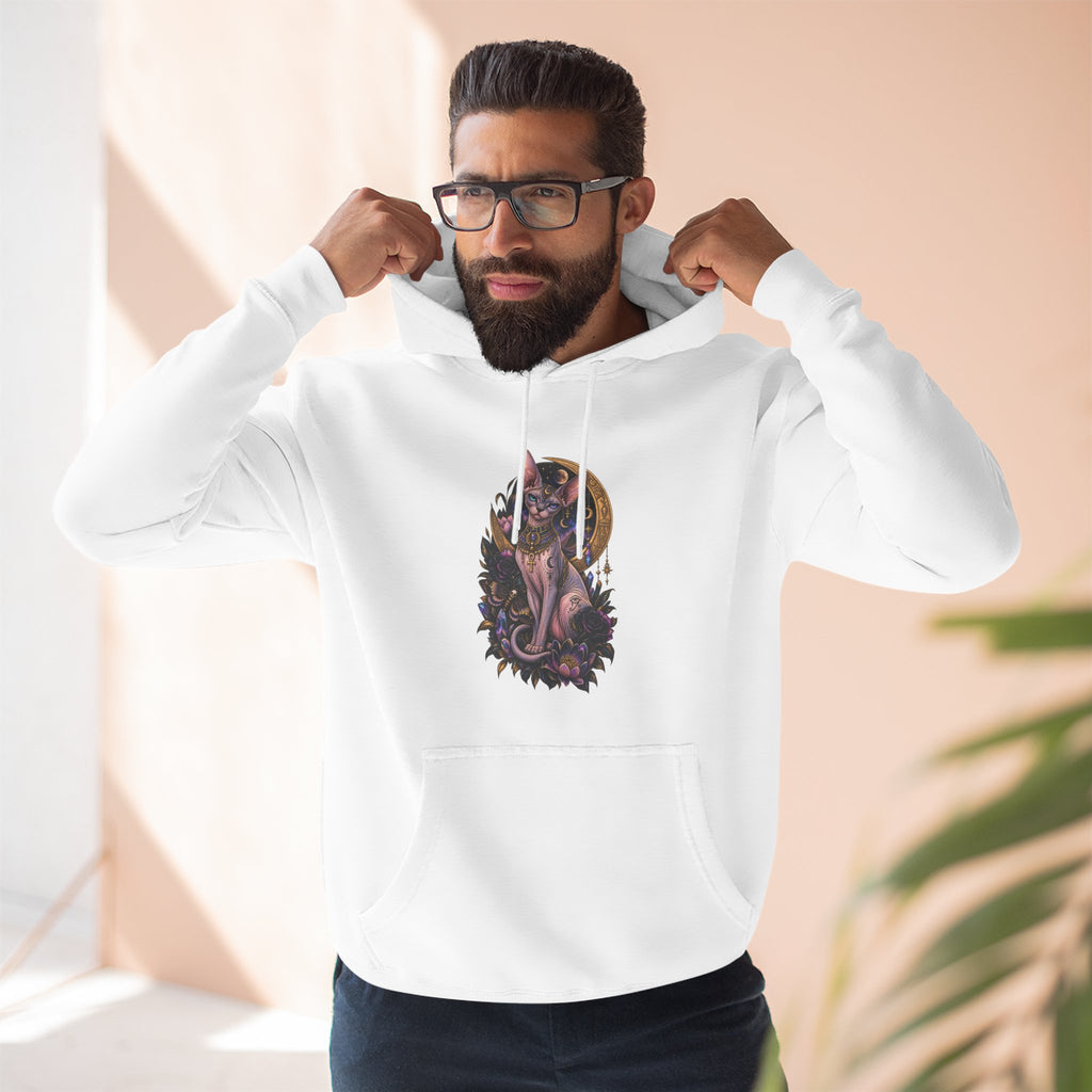 Mystic Moon Egyptian Sphynx Cat Hoodie — Gothic Feline Graphic Pullover