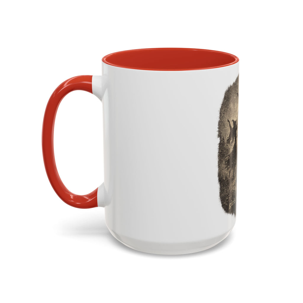 Witch Circle Coffee Mug — "Girls Will Be Girls" Vintage Halloween Accent Mug