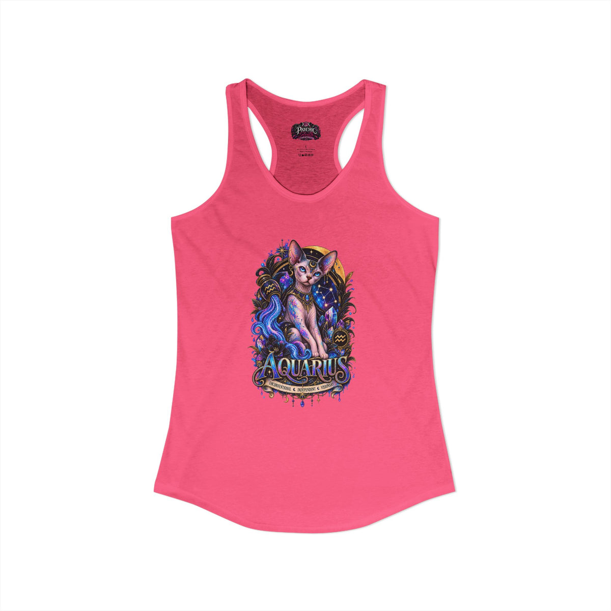 Aquarius Sphynx Cat Zodiac Tank- Celestial Astrology Cat Lover Tank