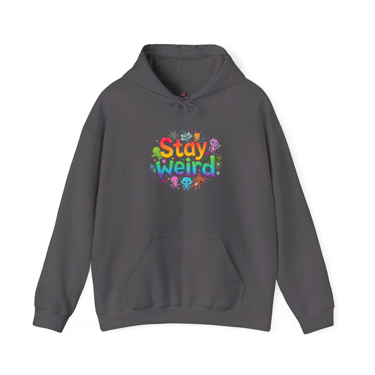 Stay Weird Hoodie — Colorful Rainbow Graphic Pullover