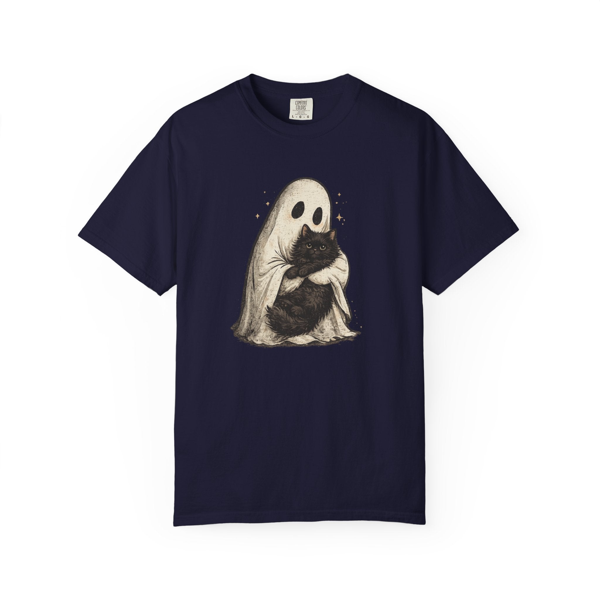 Ghost Hug T-Shirt — Cute Ghost Holding Cat Graphic Tee