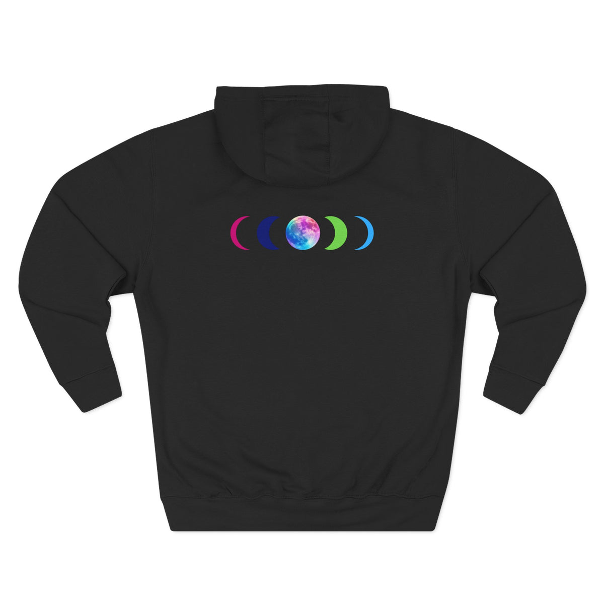 Rainbow Wolf Silhouette Hoodie | Colorful Moon Graphic
