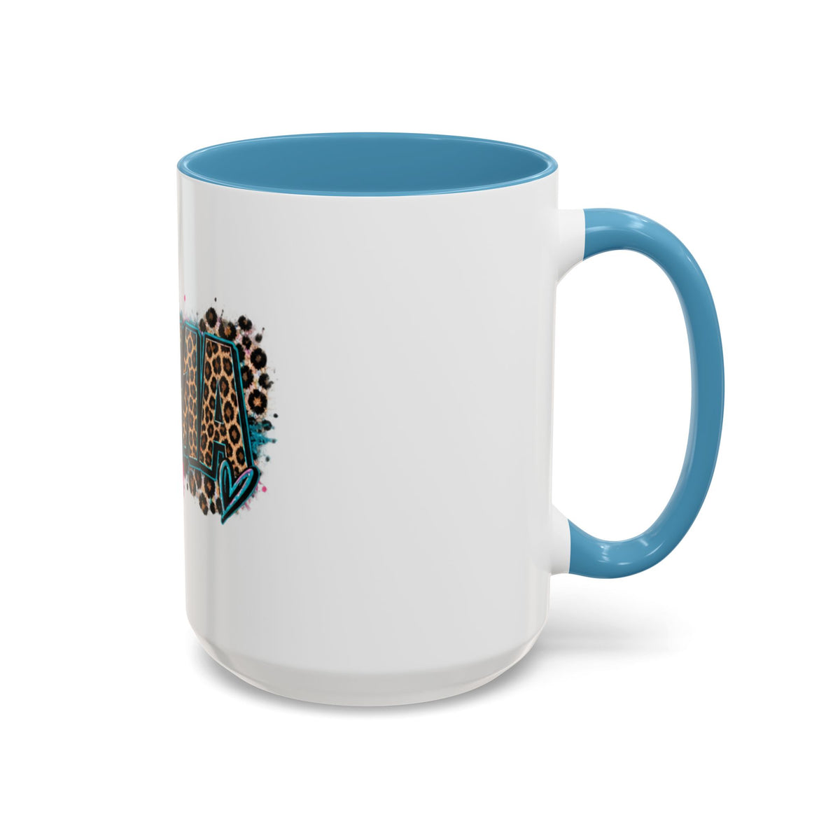 Leopard Print 'Mema' Accent Coffee Mug — Bold Animal Print Ceramic Mug- Mema Gift