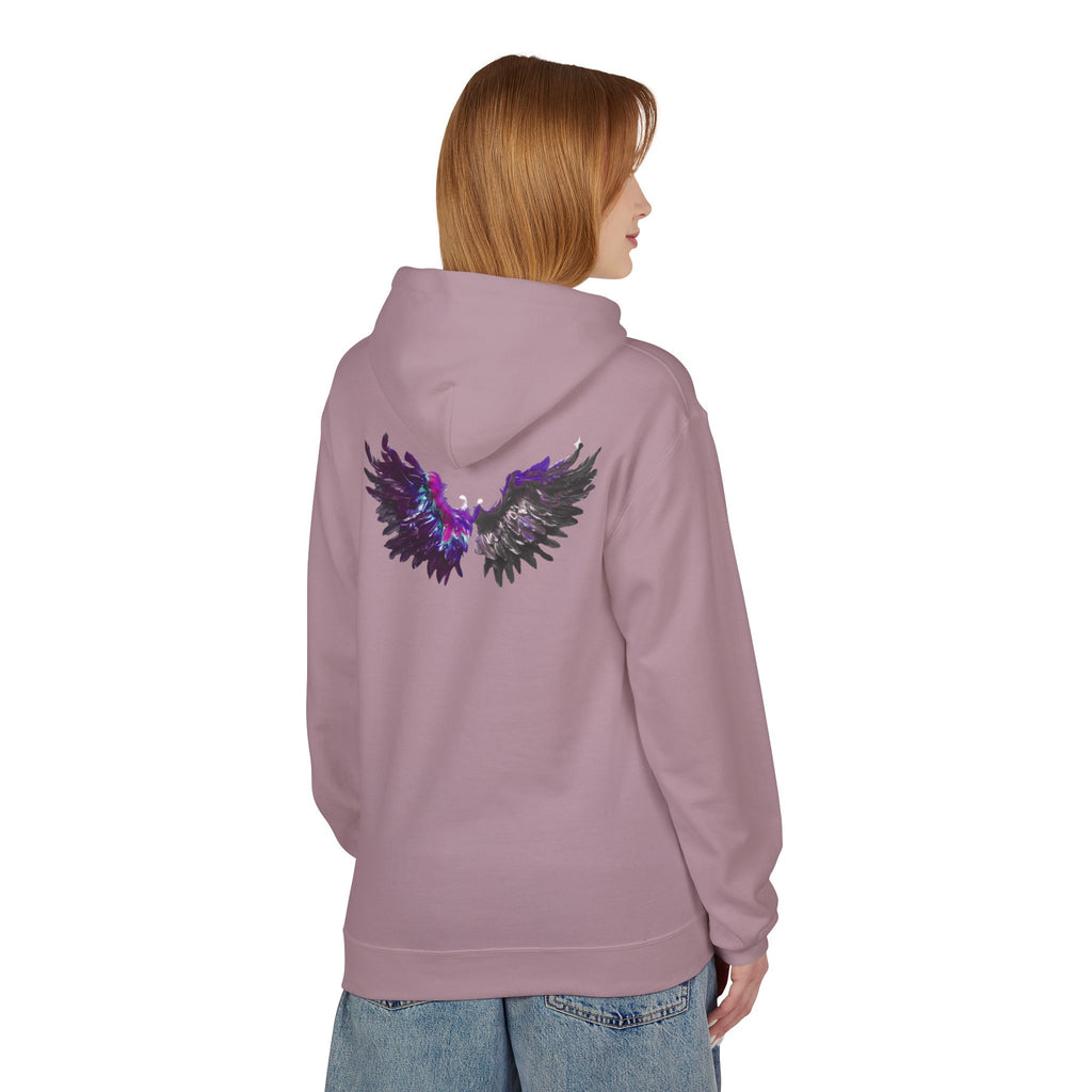 Free Spirit Hoodie — Purple Galaxy Wing Graphic Pullover