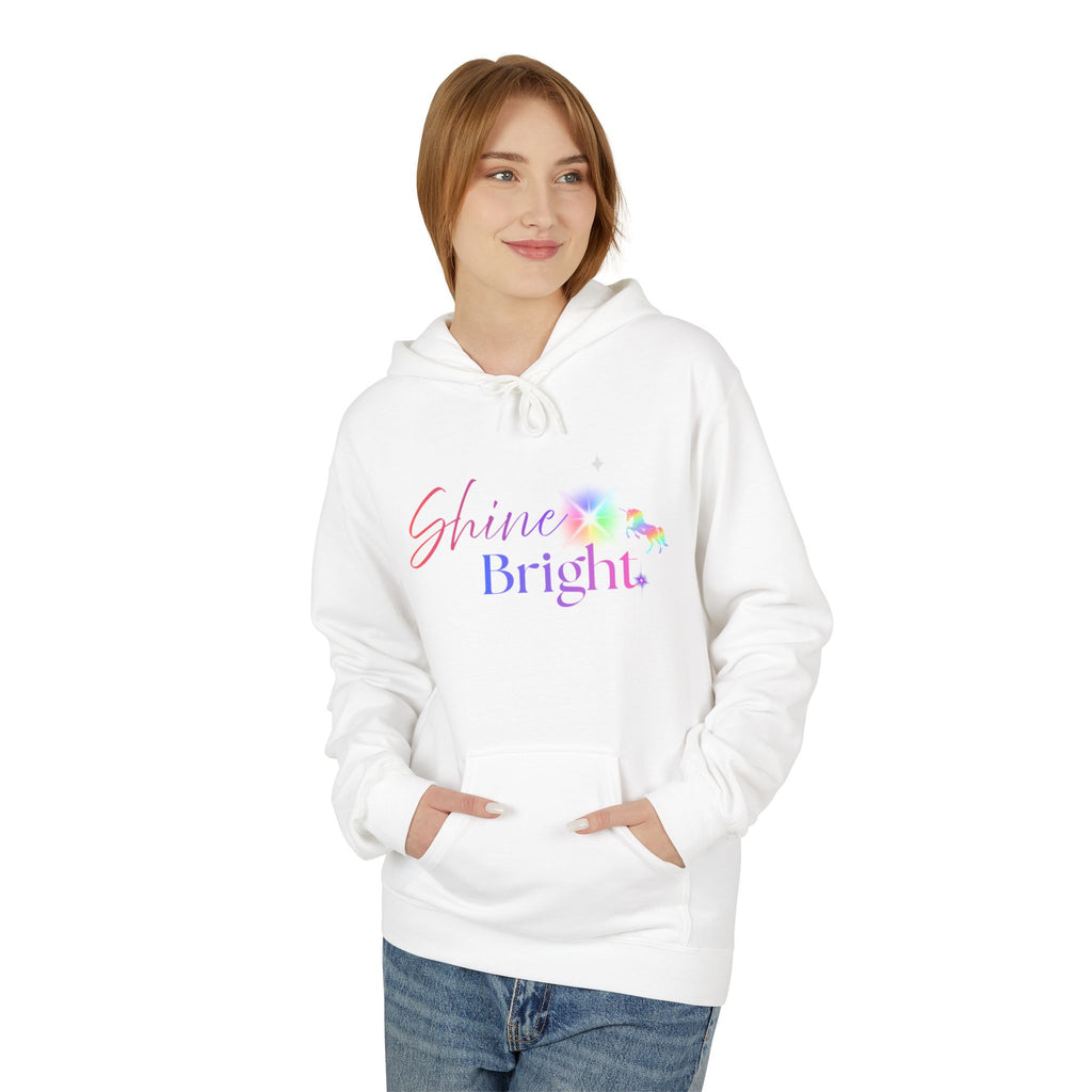 Shine Bright Pastel Hoodie — Inspirational Rainbow Graphic Hoodie