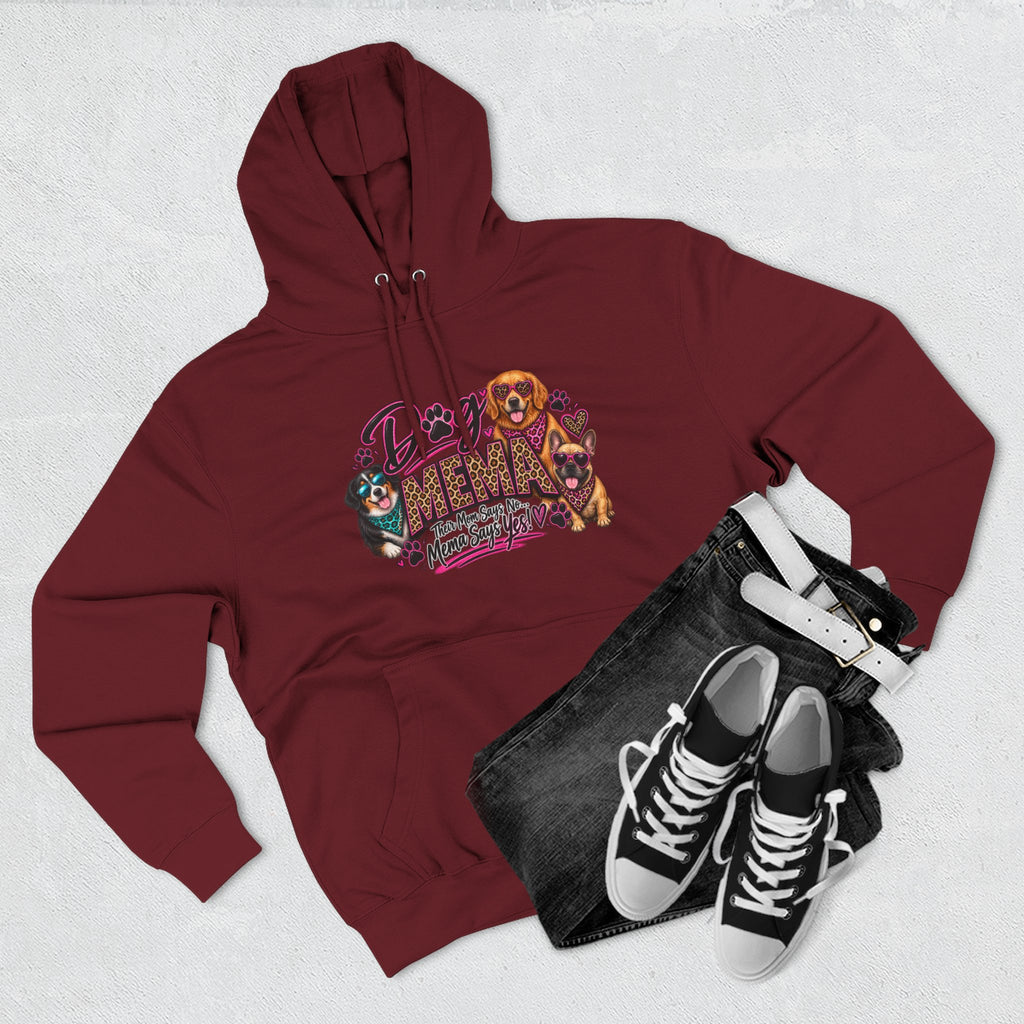 Dog Mema Hoodie — Cute Paw Print Graphic Pullover for Grandma Dog lovers