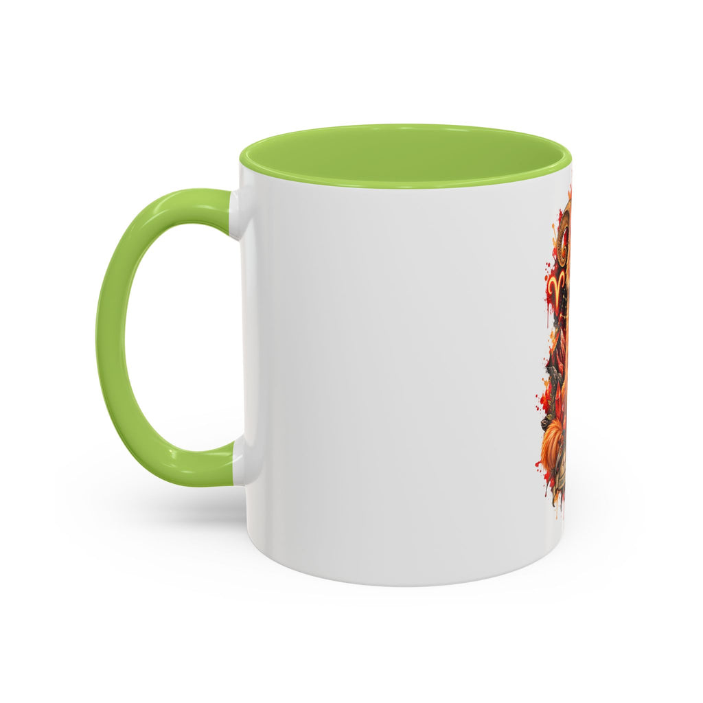 Aries Orange Tabby Cat Zodiac Coffee Mug – Cute Orange Tabby Astrology Accent Mug (11/15 oz)