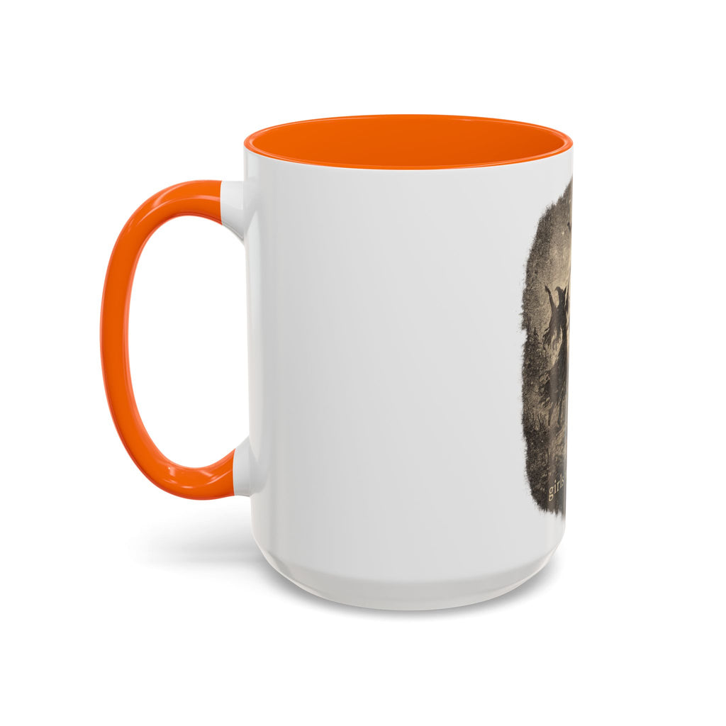 Witch Circle Coffee Mug — "Girls Will Be Girls" Vintage Halloween Accent Mug