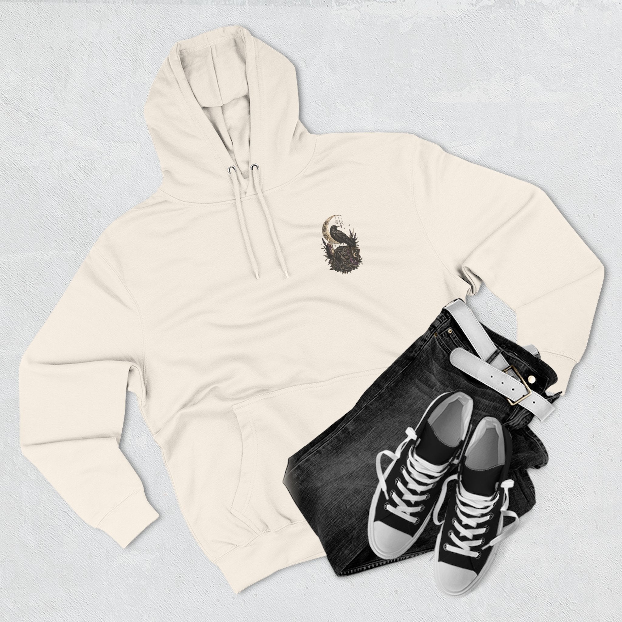 Witchy Trio Graphic Hoodie – 'Girls Will Be Girls' Vintage Moonback Sweatshirt
