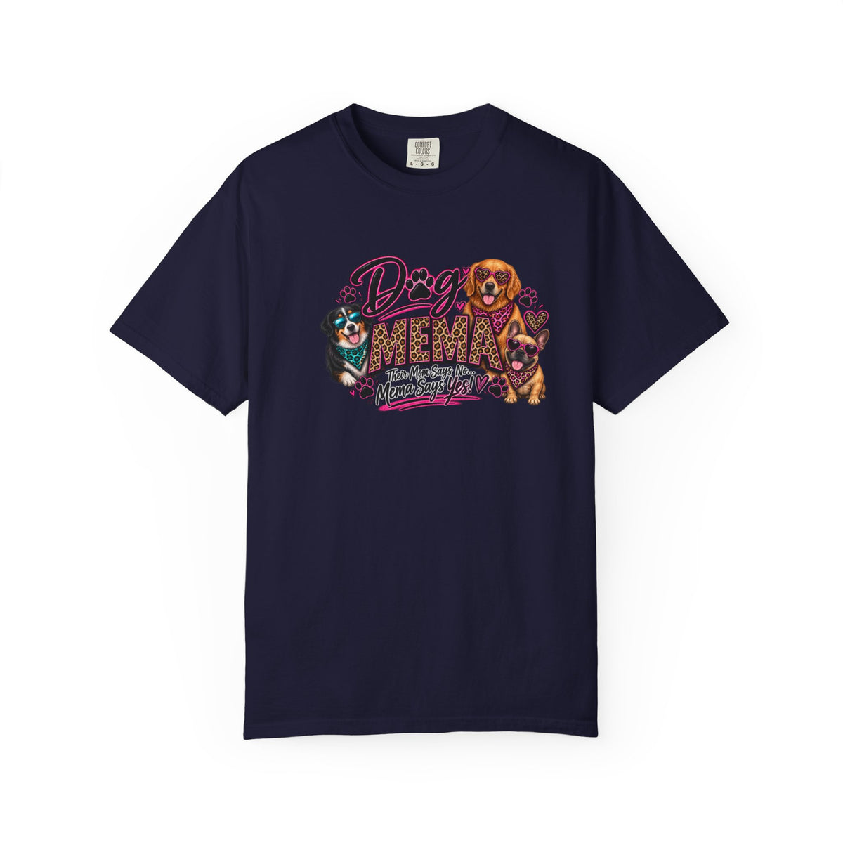 Dog Mema T-Shirt – Cute Paw Print Graphic Tee for Grandma Dog Lovers