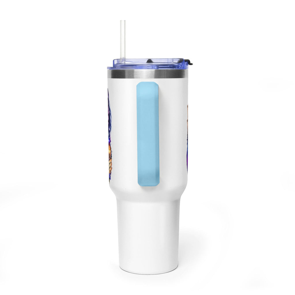 40oz Vacuum Tumbler - "Voices for Victims" Purple Feather Design