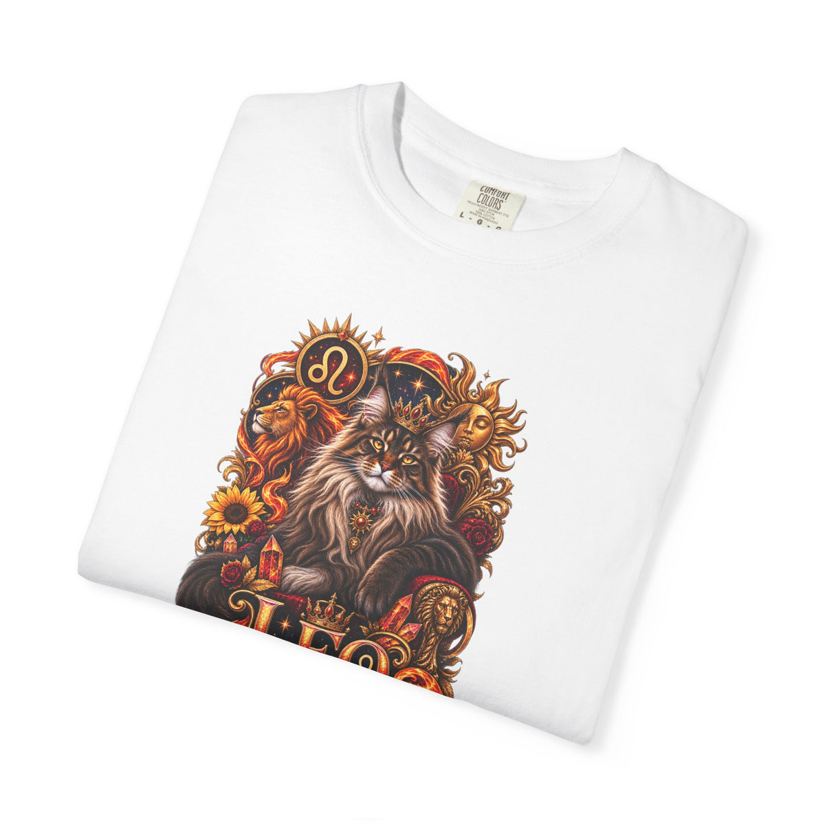 Leo Zodiac Cats T-Shirt — Maine coon Astrology Tee