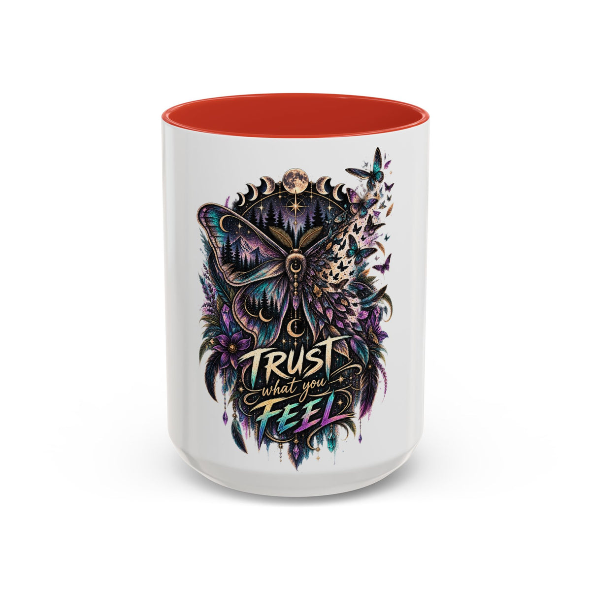 Trust What You Feel Moth Coffee Mug – Inspirational 11/15oz Accent Mug
