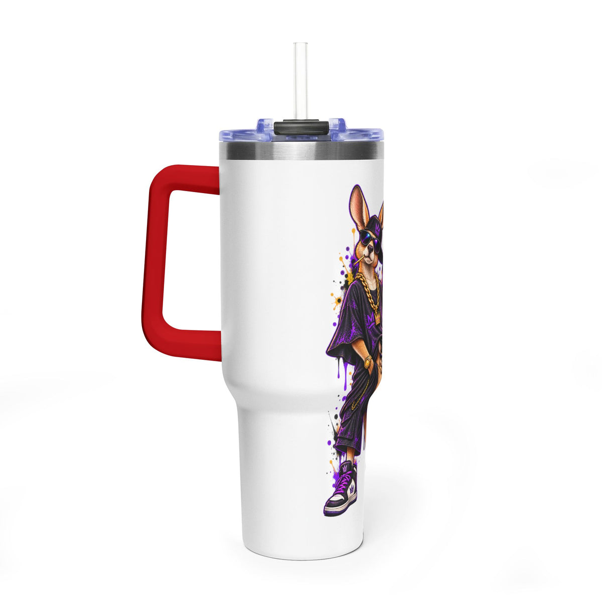 40oz Kangaroo Streetwear Tumbler — "FAFO I Have Time" Thermal Travel Mug