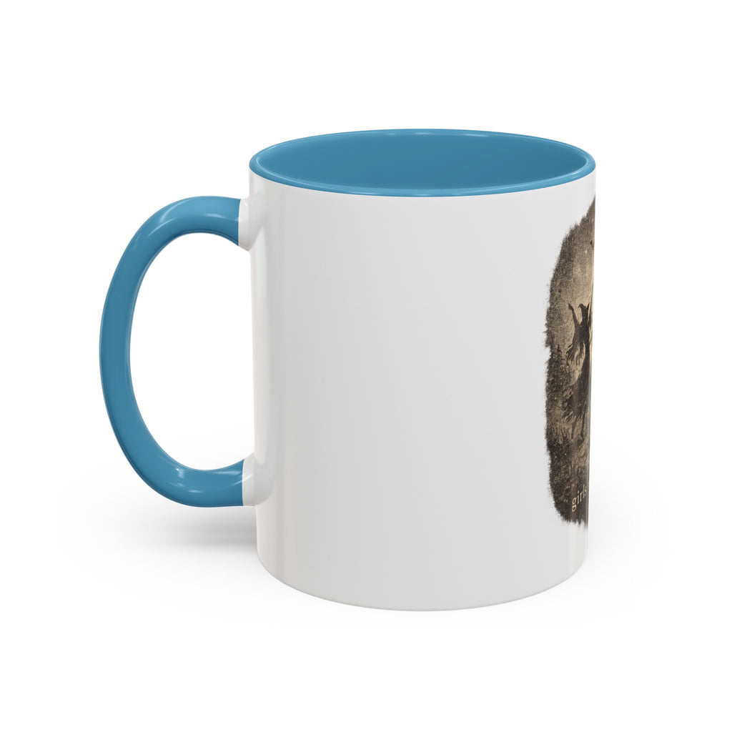 Witch Circle Coffee Mug — "Girls Will Be Girls" Vintage Halloween Accent Mug