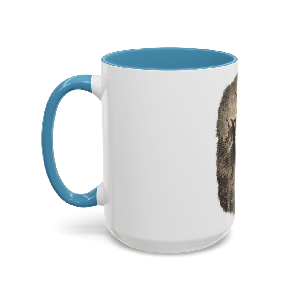 Witch Circle Coffee Mug — "Girls Will Be Girls" Vintage Halloween Accent Mug