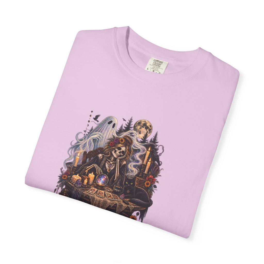Tarot Seance Skeleton, Black Cat & Ghost Graphic Tee
