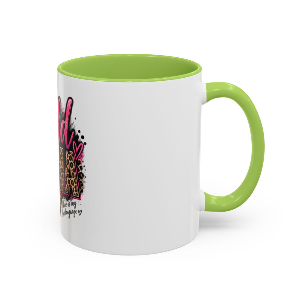 Wild Mama Leopard Accent Coffee Mug – Fun Mom Gift, Pink Crown Graphic (11/15 oz)
