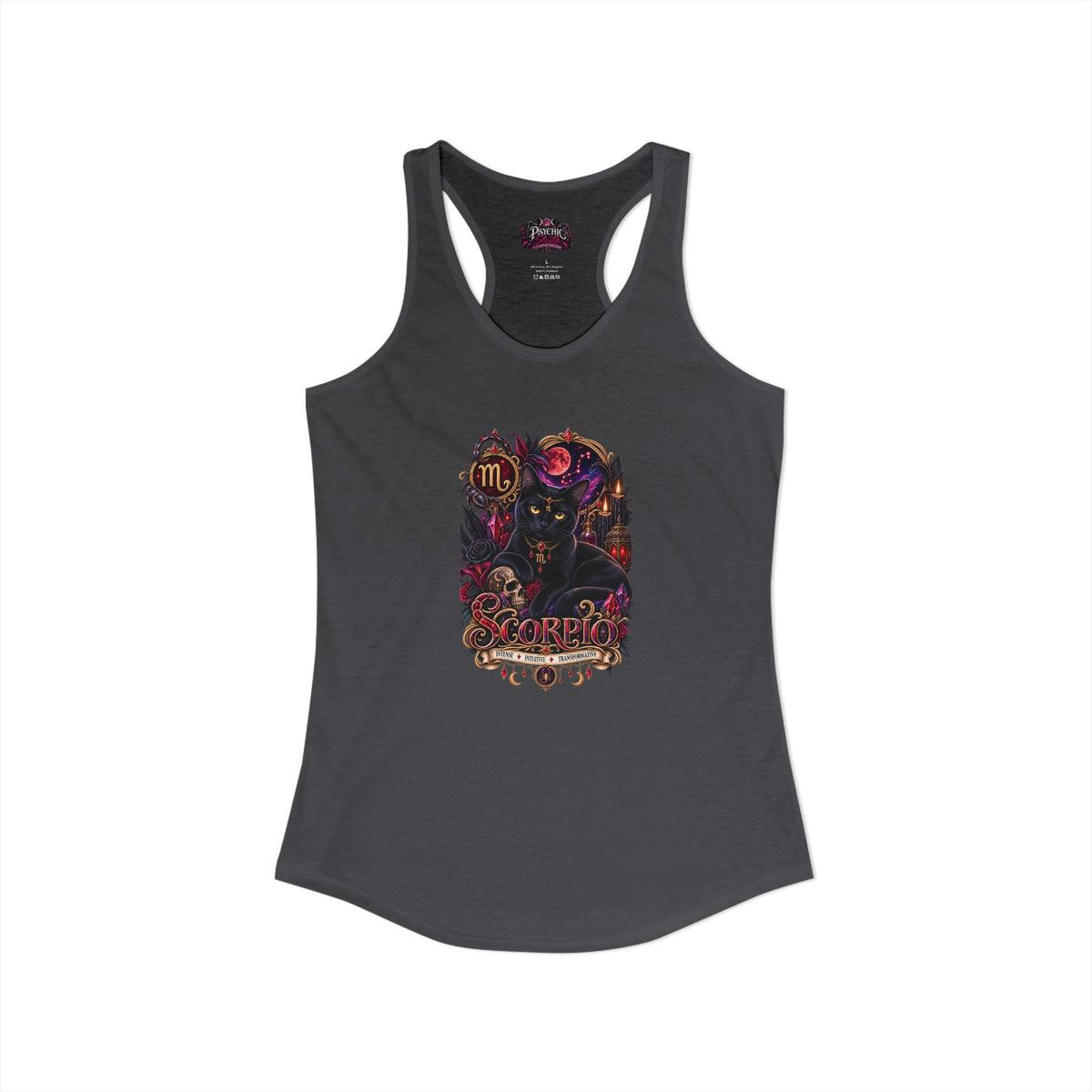 Scorpio Black Cat Bombay Zodiac Tank- Celestial Astrology Cat Lover Tank