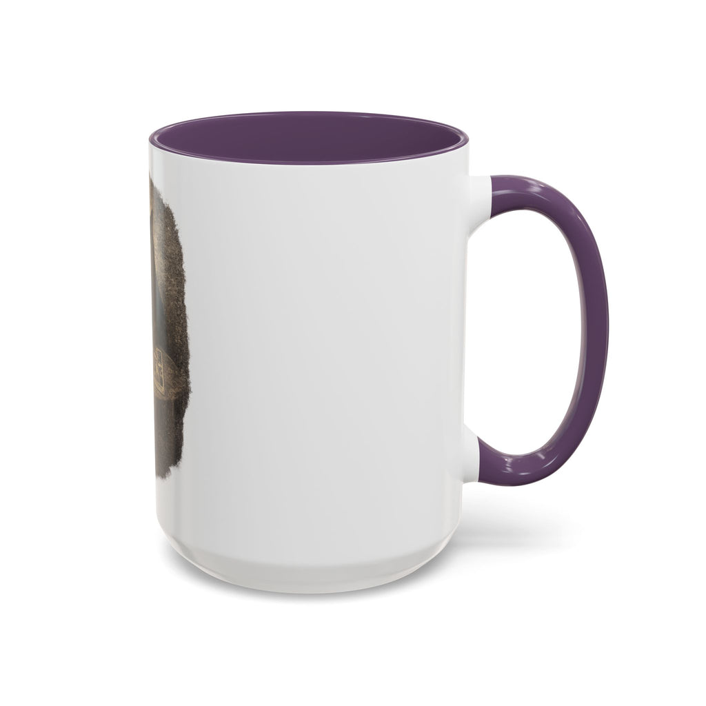 Tarot Cat Accent Coffee Mug — Witchy Black Cat with Tarot Cards