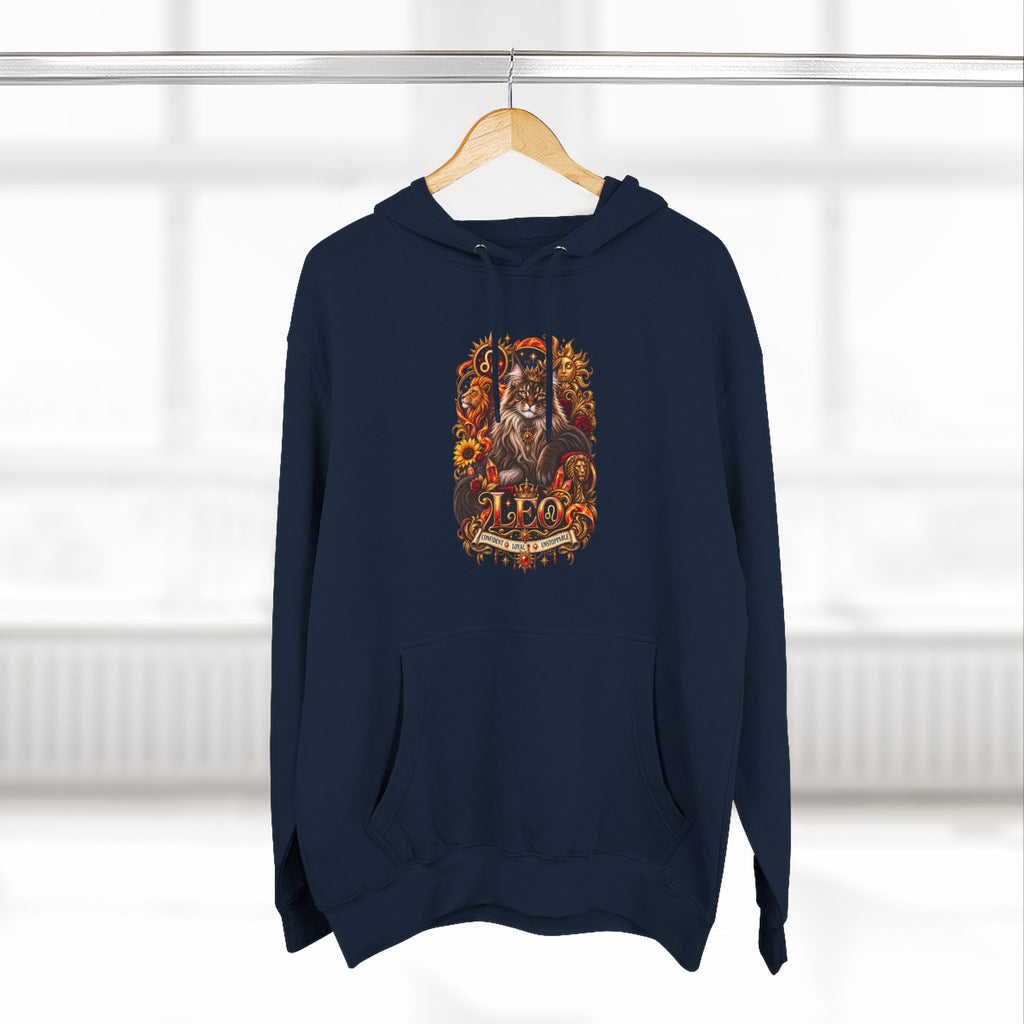 Leo Maine Coon Zodiac Hoodie — Mystical Celestial Cat Astrology Design