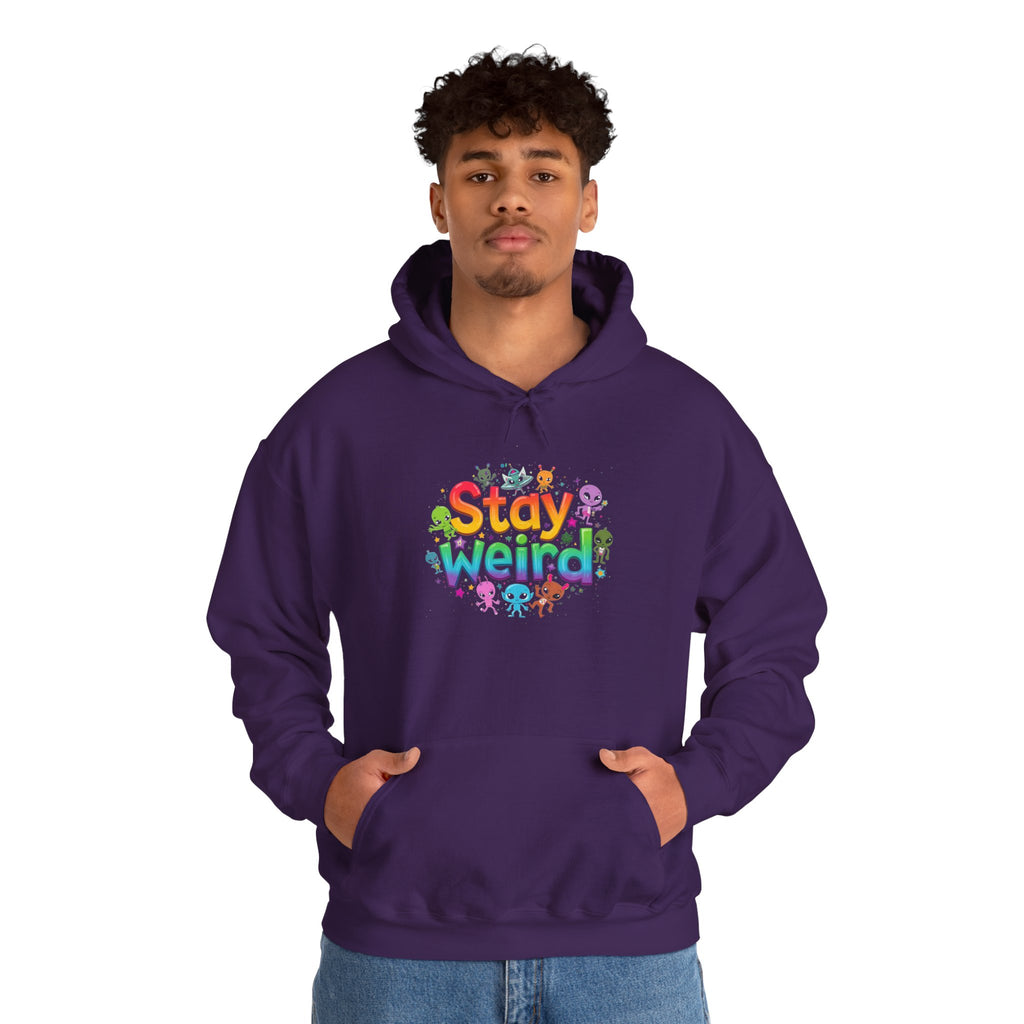 Stay Weird Hoodie — Colorful Rainbow Graphic Pullover