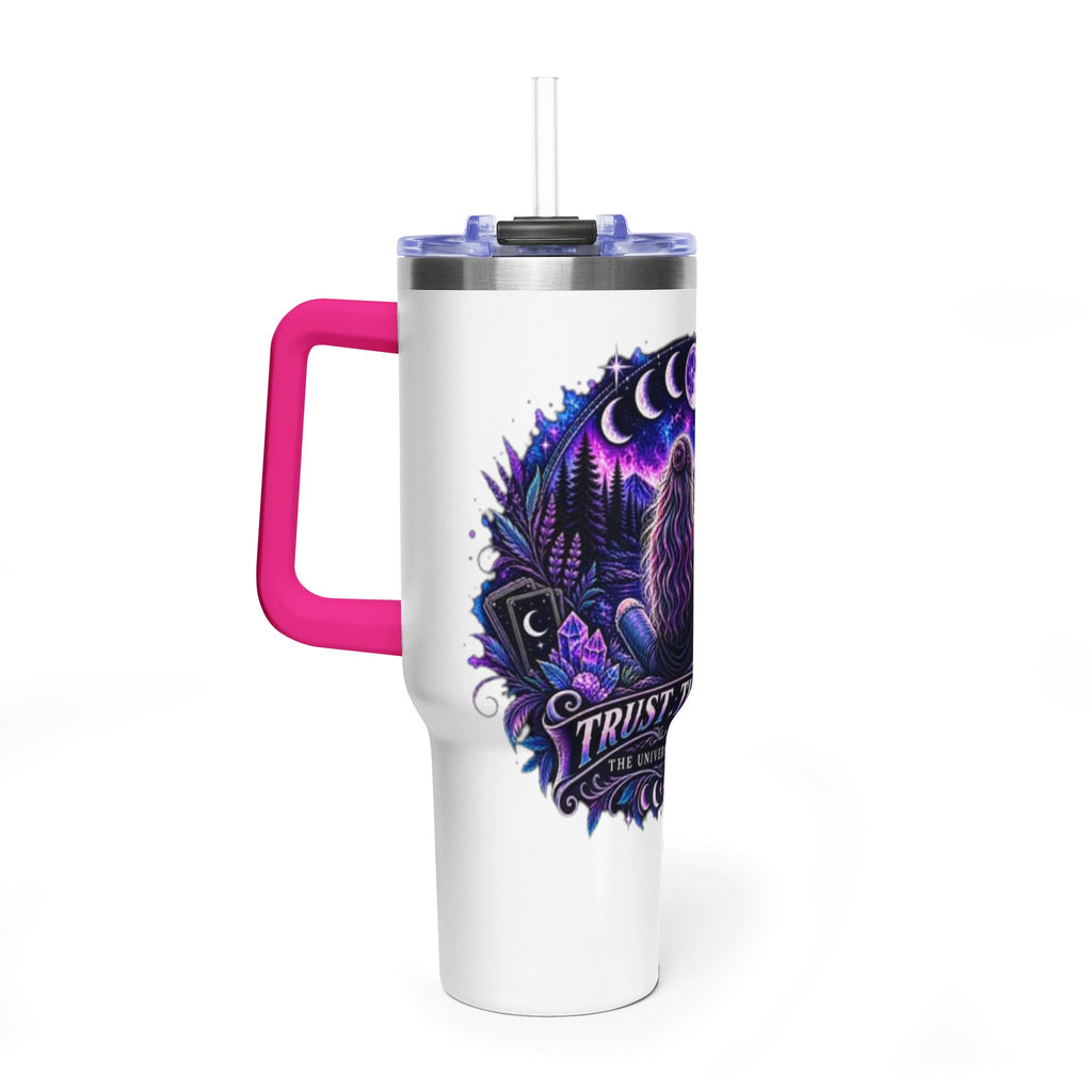40oz Vacuum Tumbler – 'Trust the Signs' Moonlit Forest Design