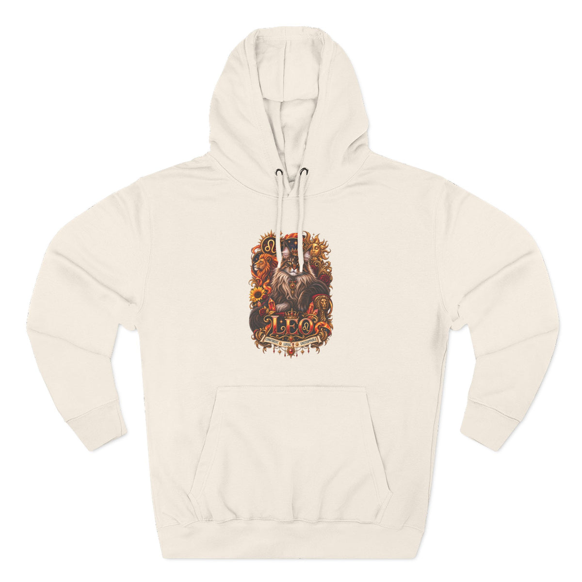 Leo Maine Coon Zodiac Hoodie — Mystical Celestial Cat Astrology Design