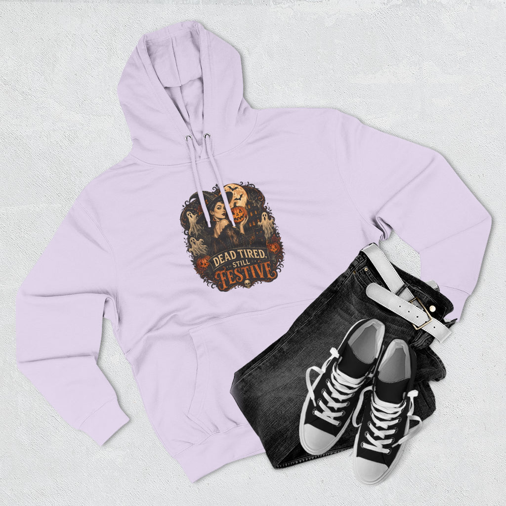 Dead Tired but Festive Hoodie — Funny Halloween Pullover