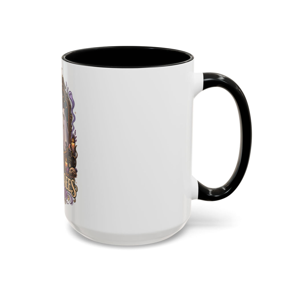 My Cat Sees Them Too Accent Coffee Mug – Halloween Cat & Ghost 11/15oz