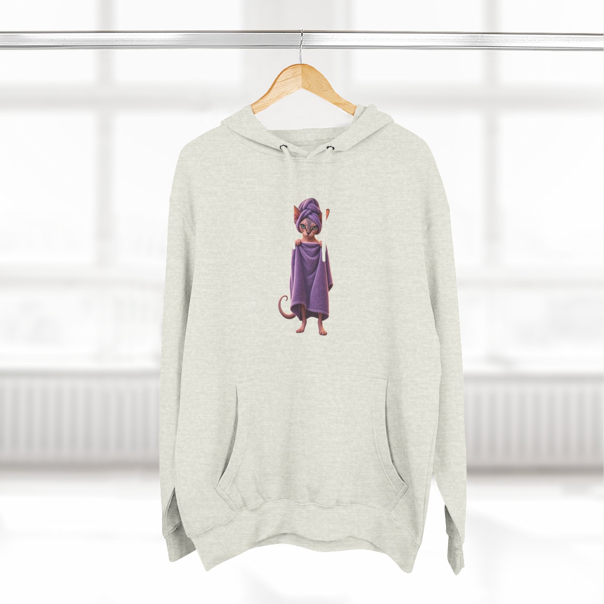 Funny Sphinx Cat fresh out of the shower hoodie