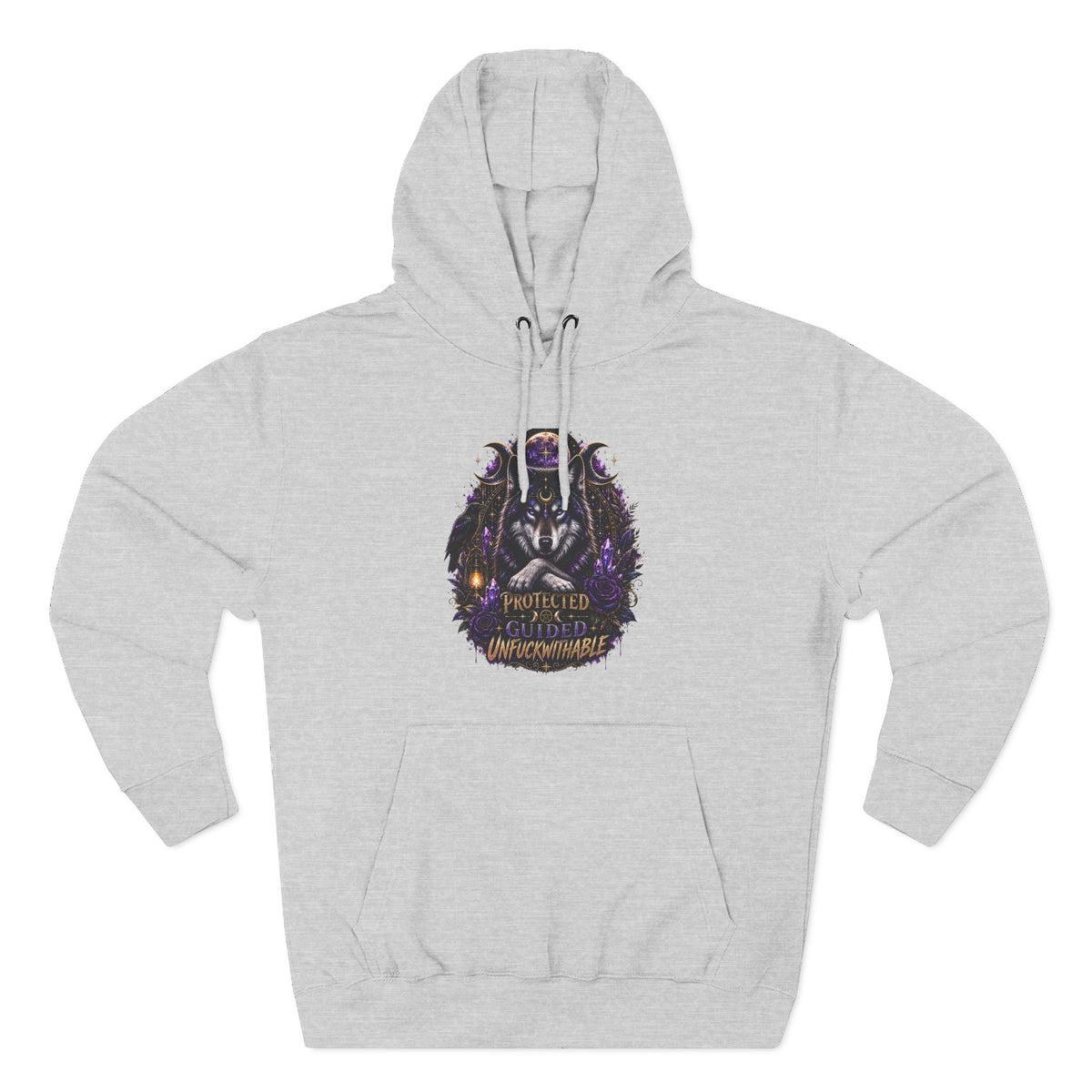 Guided, Protected Unfuckwithable Wolf Hoodie- Occult Graphic