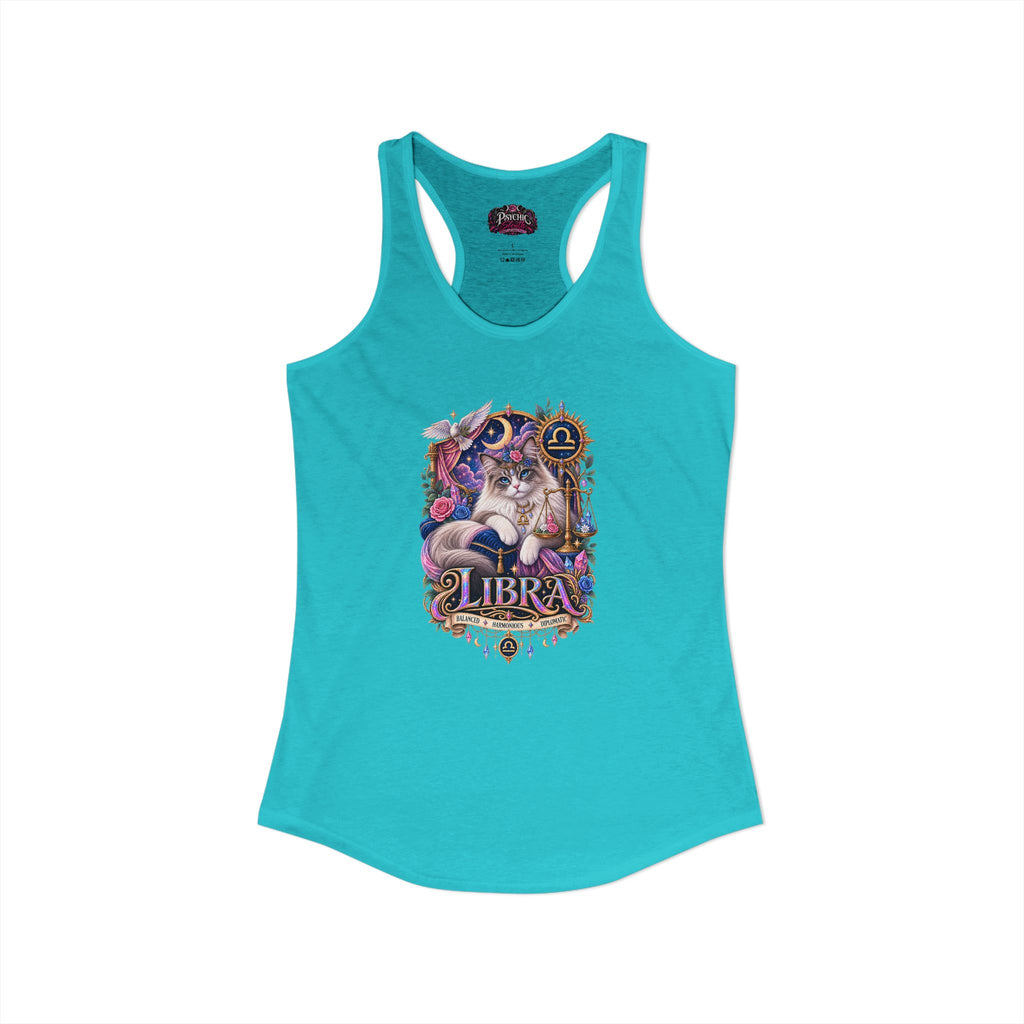 Libra Persian Cat Zodiac Tank- Celestial Astrology Cat Lover Tank