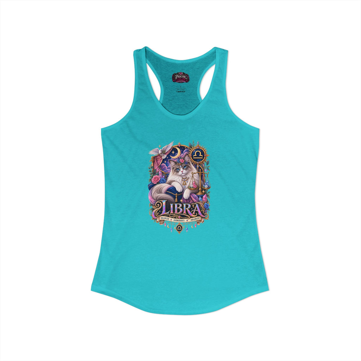 Libra Persian Cat Zodiac Tank- Celestial Astrology Cat Lover Tank