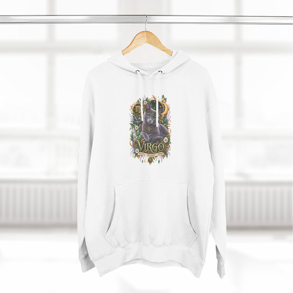 Virgo Russian Blue Cat Zodiac Hoodie — Astrological Virgo Horoscope Pullover