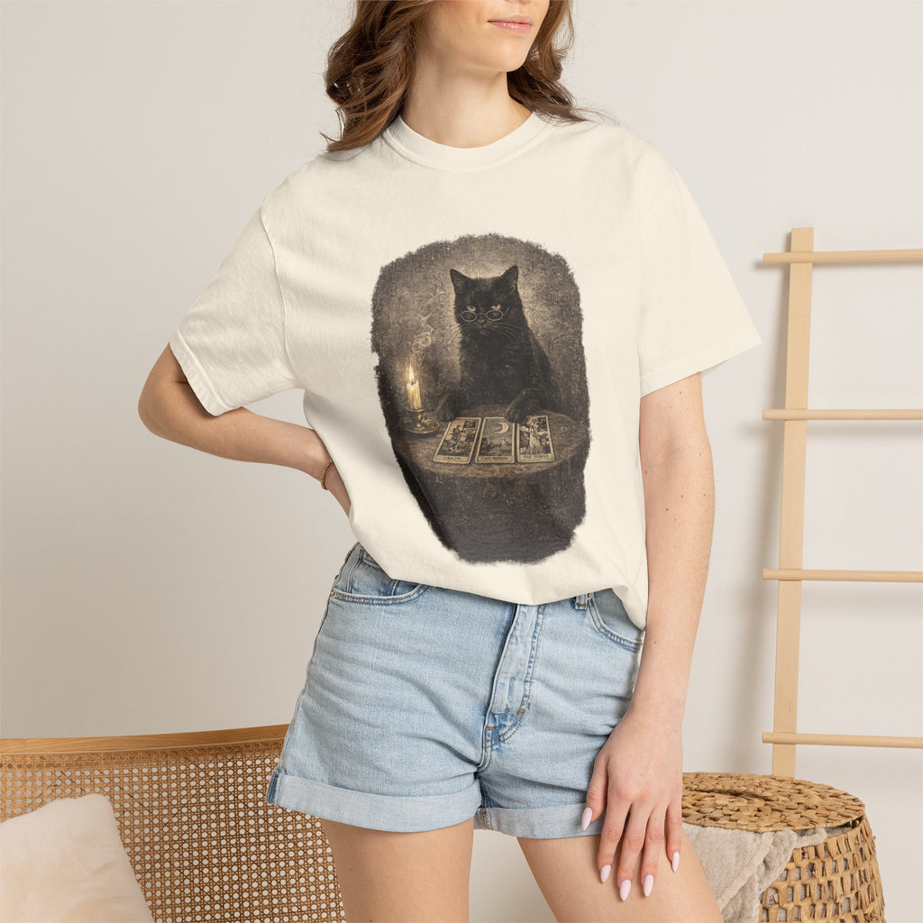 Tarot Cat T-Shirt — Black Cat Fortune Teller Graphic Tee