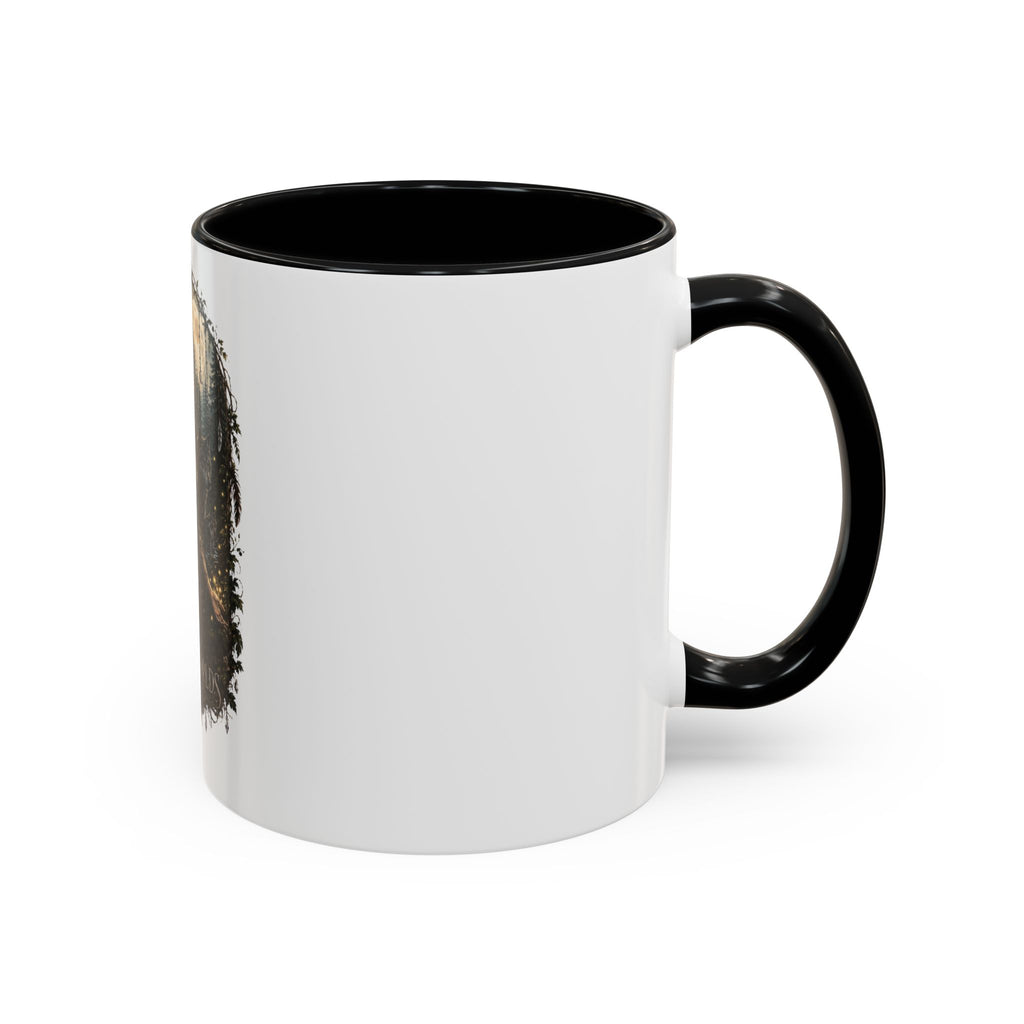 Between Worlds Accent Coffee Mug — Gothic Fantasy Witch Illustration (11/15oz)