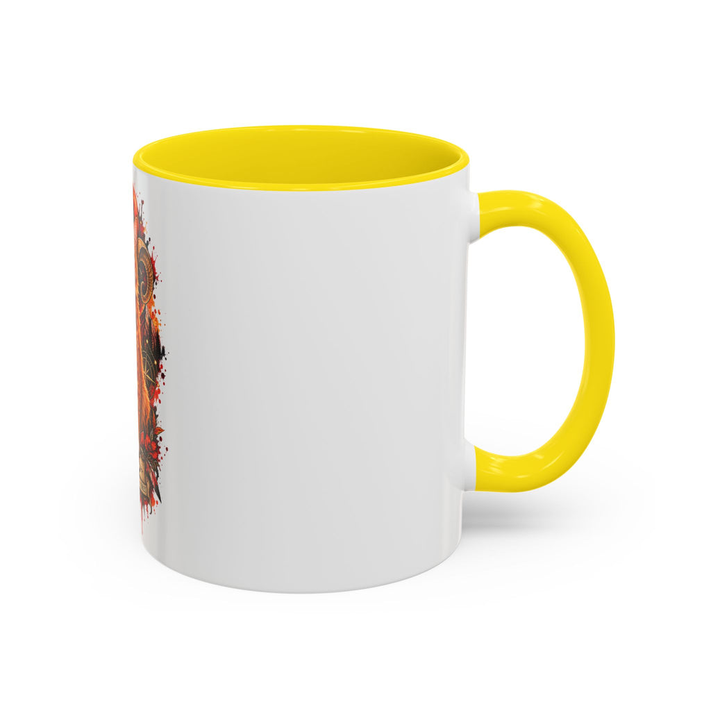 Aries Orange Tabby Cat Zodiac Coffee Mug – Cute Orange Tabby Astrology Accent Mug (11/15 oz)