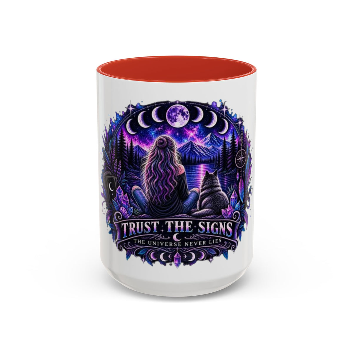 Mystic Moon Coffee Mug — "Trust the Signs" Night Sky Design