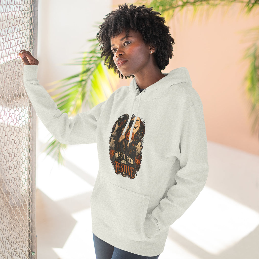 Dead Tired but Festive Hoodie — Funny Halloween Pullover