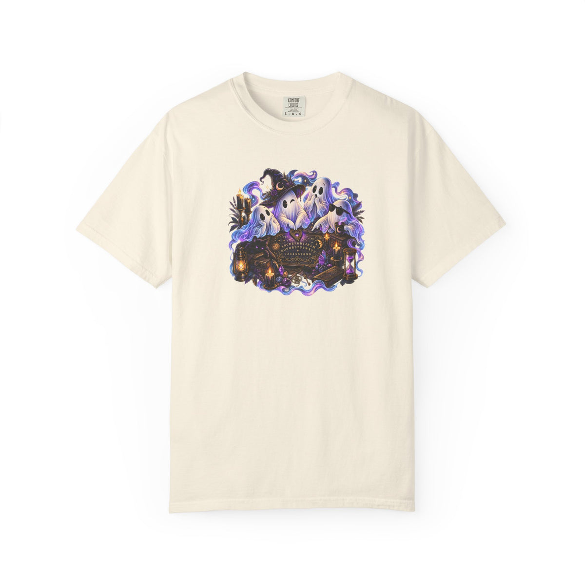 Halloween Ghost Crew T-Shirt — Spooky Night Pumpkin & Bats Graphic Tee