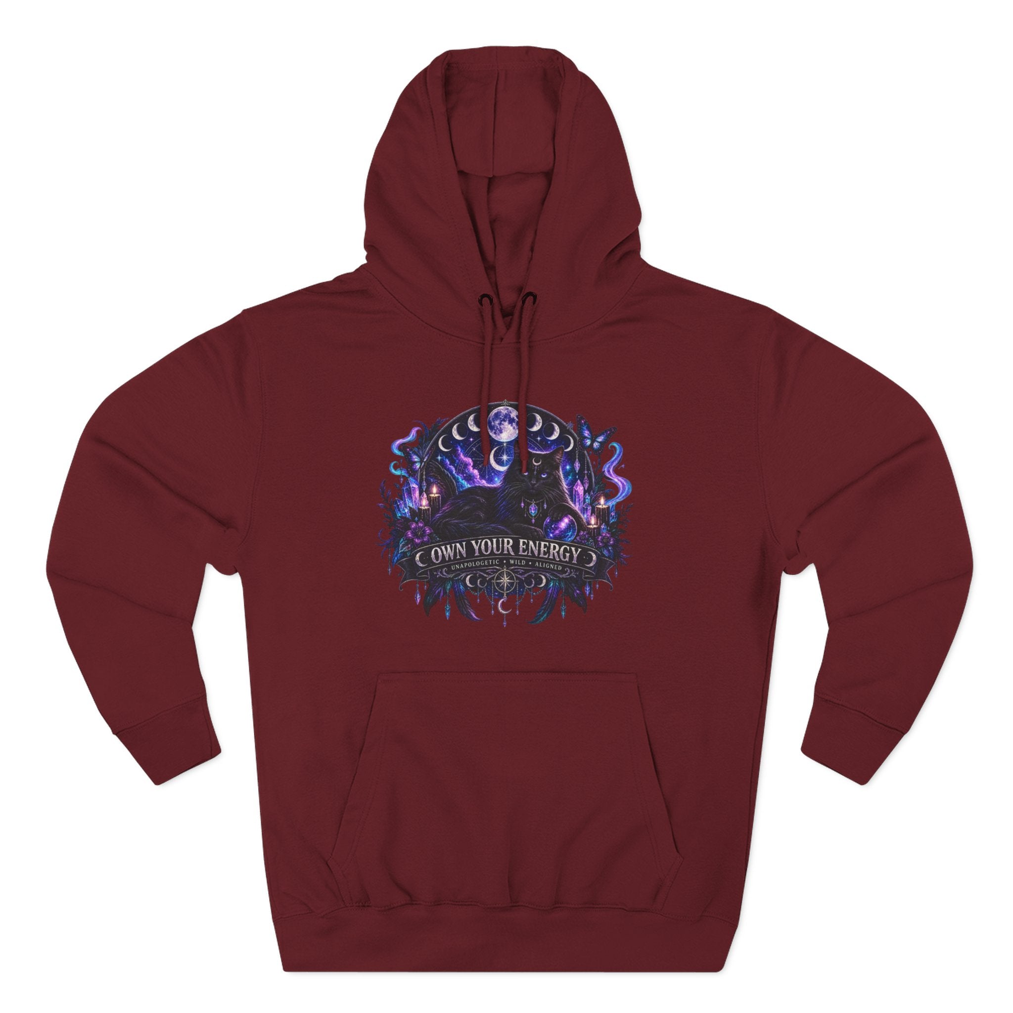 Mystical Black Cat Fleece Hoodie