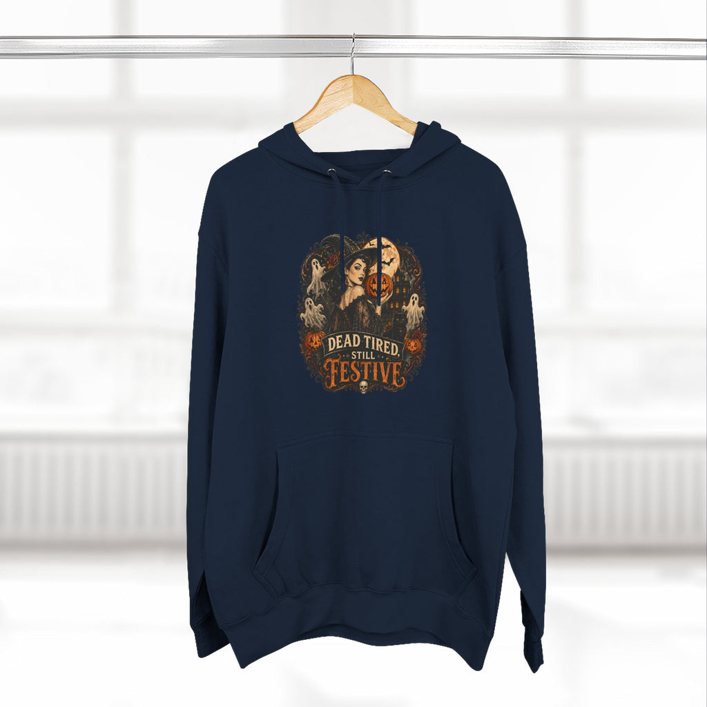 Dead Tired but Festive Hoodie — Funny Halloween Pullover