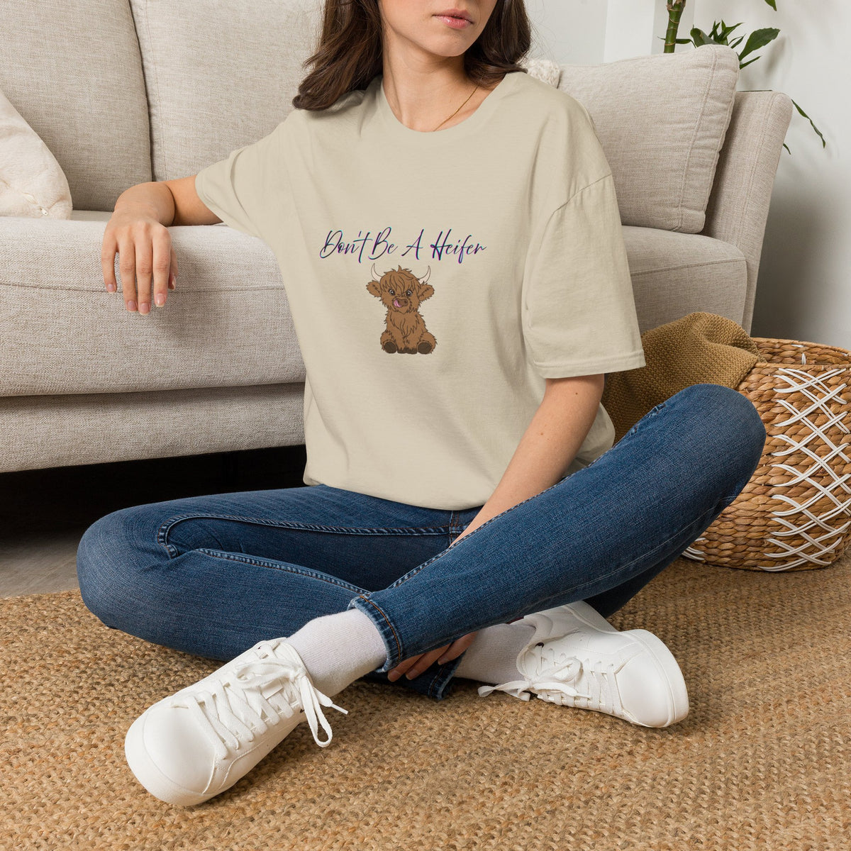 Don't Be A Heifer T-Shirt — Cute Highland Cow Graphic Tee