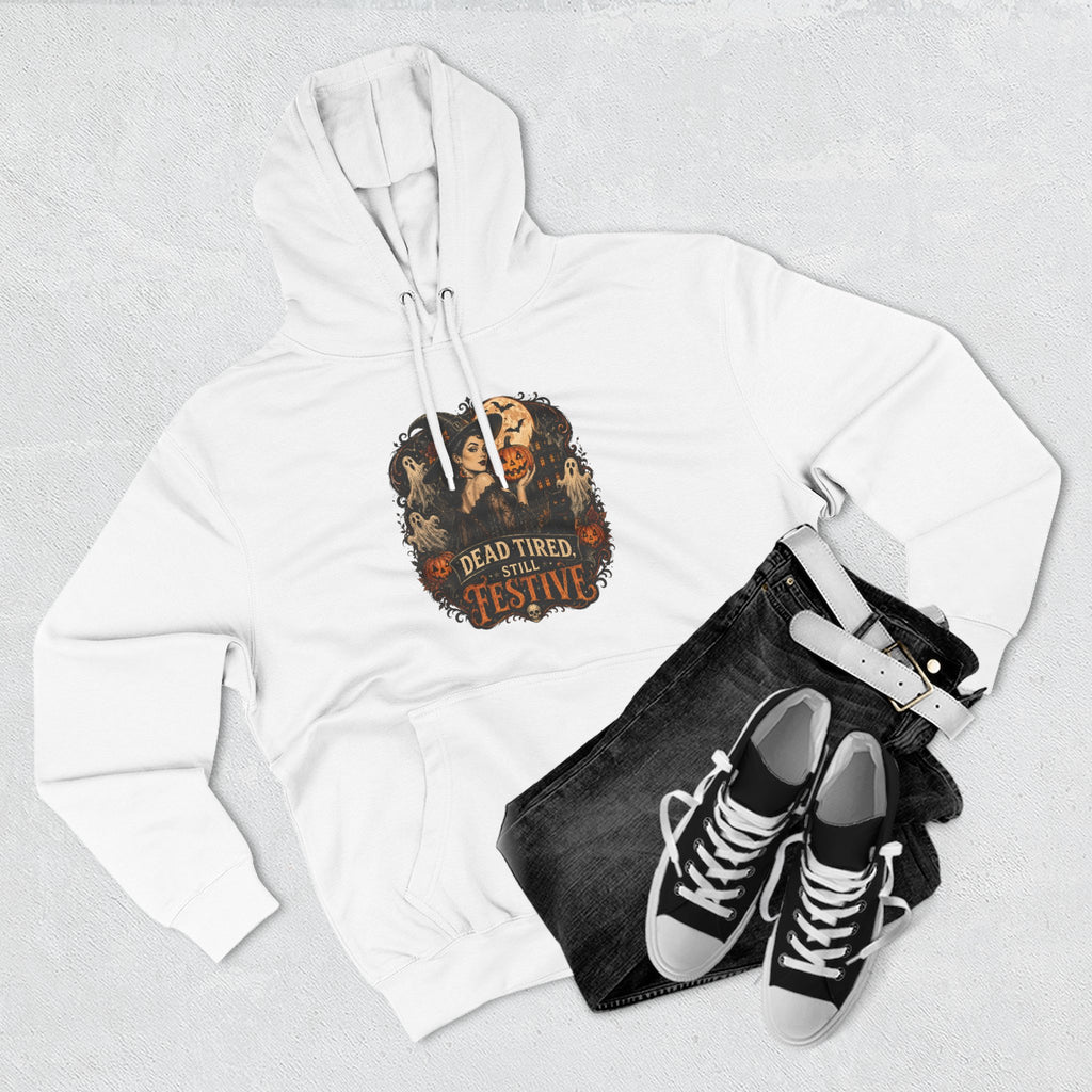 Dead Tired but Festive Hoodie — Funny Halloween Pullover