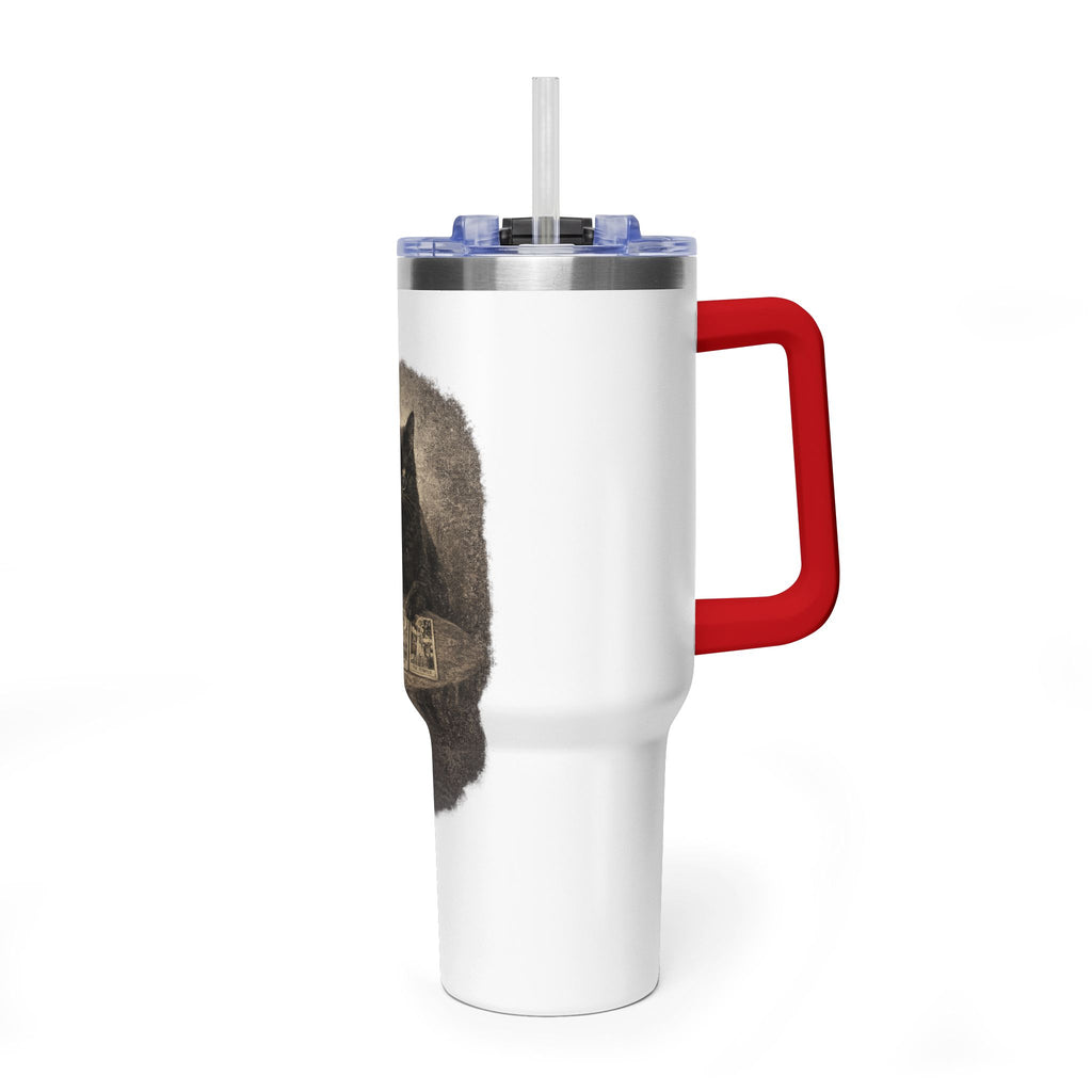40oz Black Cat Tarot Tumbler — Witchy Tarot Coffee Travel Mug