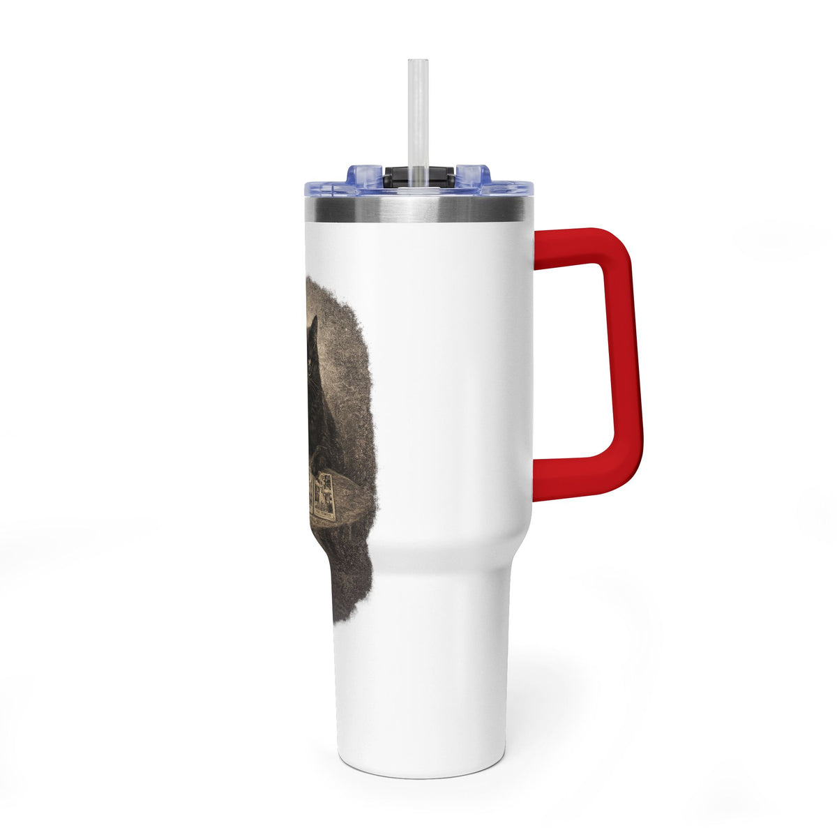 40oz Black Cat Tarot Tumbler — Witchy Tarot Coffee Travel Mug