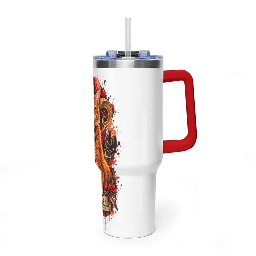 Aries Orange Tabby Cat Zodiac 40oz Tumbler – Astrological Stainless Travel Cup